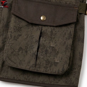 Gilet utilitaire pour homme, vert olive, imprimé, col en V, fermeture éclair intégrale, plusieurs poches zippées, pour la chasse, la pêche, les voyages, respirant et léger - Product Image 4