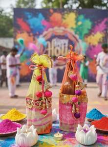 Housses de bouteilles Thandai élégantes au look traditionnel des Latkans pour toutes les occasions, housses de bouteilles pour fête Holi, OEM 2026, vente en gros - Product Image 2