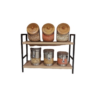 ชั้นวางของเครื่องเทศ, ชั้นวางเคาน์เตอร์ครัว2ชั้นแบบชนบท | ตู้เก็บของ/ชั้นเก็บเครื่องเทศ | - Product Image 5