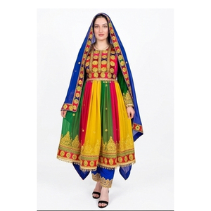 Vestido Afgano Kuchi Tradicional Bordado a Mano de Alta Calidad con el Mejor Material, de Seda y Algodón, Estilo Vintage para Mujer - Product Image 1