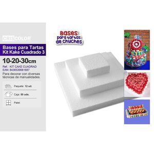 Base per Torta a Tre Livelli Quadrata in Misure 10, 20, 30cm, Accessori per Decorazione Torte 3U - Product Image 3