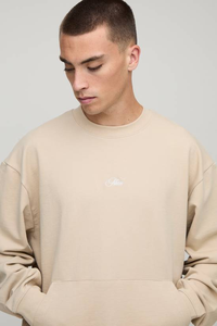 Sweat-shirt à col rond en molleton 100% coton 280 g/m², broderie personnalisée en usine, motif uni, écologique, respirant, pour homme, hiver - Product Image 3