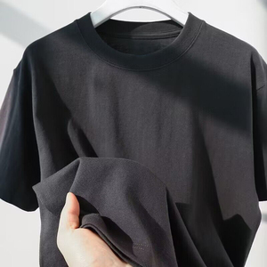 Camiseta de Manga Larga de Felpa 100% Algodón, Color Gris Oscuro, 300g, Estilo Casual y Holgado para Hombre, Verano 2026 - Product Image 1