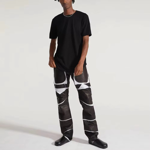 Pantalon en cuir véritable unisexe sur mesure de haute qualité, coupe droite, style décontracté, tissu en toile teinte unie - Product Image 1