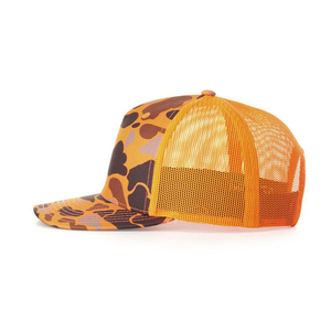 Gorra de camuflaje clásica estilo old school de cinco paneles, de algodón y poliéster, tipo trucker, con malla de alta calidad. - Product Image 1