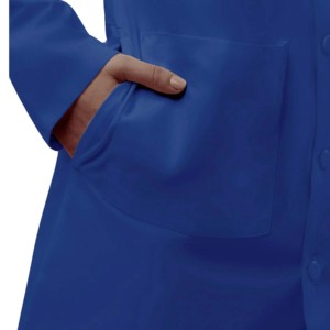 Blouse de laboratoire pour hommes en coton, polyester et élasthanne, usage hospitalier, couleur unie, couleur personnalisable, manches courtes, élégante - Product Image 6