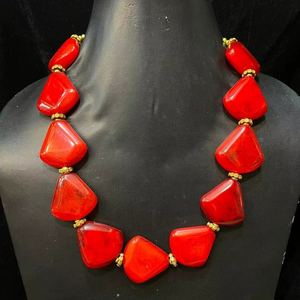 Collar de Cuentas de Resina Estilo Bohemio Vintage de Javed Handicrafts, Diseño Ligero para Festivales de Verano, Días de Playa, Regalos Unisex - Product Image 1