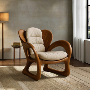 Fauteuil en bois massif fait à la main, chaise en bois, entrée, salon ou chambre à coucher, décoration de sièges avec un design unique - Product Image 2