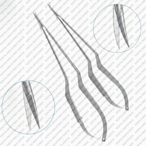 Microtijeras Neuroquirúrgicas con Mango Negro, Tijeras Microquirúrgicas Rectas y Curvas de Acero Inoxidable, Instrumentos Neuroquirúrgicos de Precisión - Product Image 3