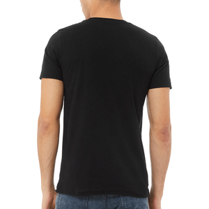 Unisex <b>Black</b> Small Crew Neck Formal 100% Cotton Worsted T-<b>Shirt</b> with Silk Screen Printed Anti-Pilling Design - Product Image 3