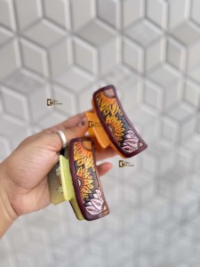 Nuevas Pinzas para el Cabello de Cuero Hechas a Mano 2026, Pinzas Elegantes de Cuero Genuino con Diseño Floral, Pinzas Vintage para Mujer, Accesorios para el Cabello - Product Image 3