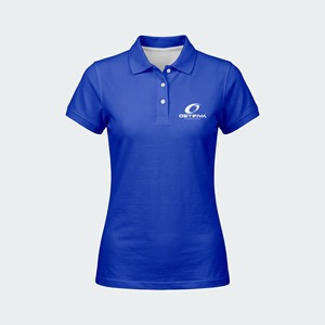 Polo Rojo y Blanco para Mujer, Manga Corta, Color Sólido, Casual, Transpirable, 100% Algodón, Logotipo Termotransferible en la Parte Delantera - Product Image 6