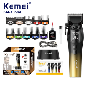 Tondeuse à cheveux professionnelle rechargeable KEMEI KM-1858A, écran LCD, réglage de la longueur, alimentation USB, pour usage domestique - Product Image 1