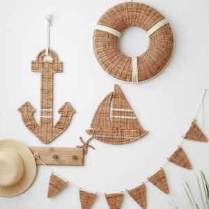 Hot Rattan Maritime Theme Set <b>Wall</b> Decor Toddler Furniture Nursery Room Wicker Nautical Theme <b>Wall</b> Art Decor Set Wholesale - Product Image 1