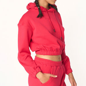 Nouvelle Arrivée de Haute Qualité – Sweat à Capuche Court 100 % Coton pour Femme, Manches Longues, Style Décontracté Streetwear, Tendance Hiver - Product Image 3