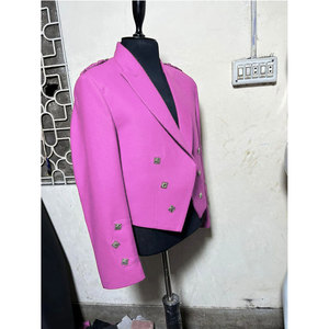 OEM ODM Pink <b>Wool</b> Prince Charlie Kilt Jacket with 5 button <b>Vest</b> Factory Traditional Outfit Wholesale - Product Image 3