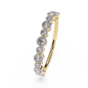 Luxury <b>Rings</b> 18K Pure <b>Gold</b> <b>Ring</b> Milgrain Border Natural Round Diamond Bezel <b>set</b> Band Engagement& Anniversary <b>Rings</b> Gift - Product Image 2