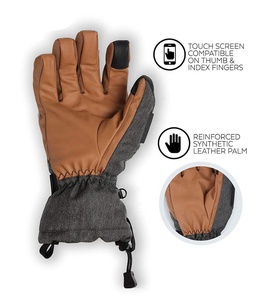 Gants de ski chauffants sur mesure SGW-3 2026 à prise robuste, imperméables, avec fermeture éclair au poignet, en cuir PU, garantie 100 % - Product Image 4