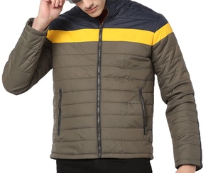 Men's Oversized Puffer Hoodie Jacket Streetwear <b>Bubble</b> <b>Coat</b> with Custom Logo Front Positioned Hooded Collar Factory Wholesale - Product Image 1