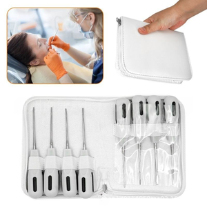 Juego de 8 Elevadores Dentales Manuales de Acero Inoxidable con Empuñadura Ergonómica, Kit de Instrumentos Quirúrgicos para Cirugía Oral en Clínicas - Product Image 2