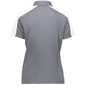 Women's Gray And Lime Green Color Blocked Polo Shirt Short Sleeve Casual Fit Quick Dry Knitted Fabric Polo Shirt For Online Sale - Product Image 6