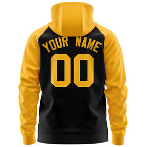 Sweat-shirt à capuche entièrement zippé personnalisé pour homme, en molleton de coton, manches raglan, avec nom et numéro d'équipe, veste pull OEM - Product Image 3