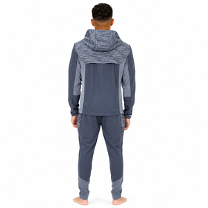 Custom Men’s Grey Lightweight Windbreaker Tracksuit Full <b>Zip</b> <b>Hooded</b> Running Jacket and Tapered Track Pants Private Label Perform - Product Image 4