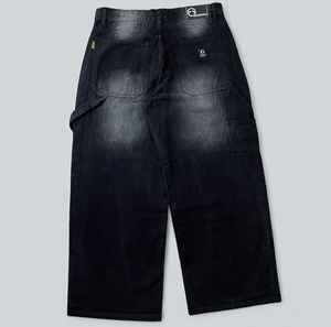 Black Baggy Stonewashed Denim <b>Jeans</b> for <b>Men</b> & Unisex Casual Breathable Eco-Friendly Oversized Loose Fit - Product Image 6