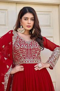 Ramdev Trading – Nouvelle collection Anarkali Salwar Kameez en soie romaine pour l'Aïd et le Ramadan, tailles plus, 3 couleurs disponibles, en promotion - Product Image 4