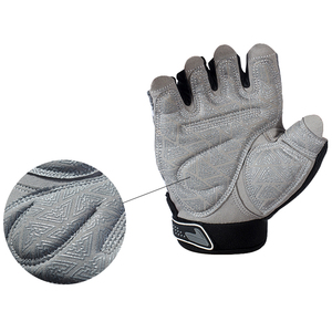 Gokopm <b>Half</b> Finger PU Leather Gym Gloves Mesh Breathable Training Unisex Weight Lifting Fitness Non <b>slip</b> Adjustable Wrist Strap - Product Image 2