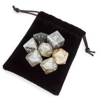 Dés en pierre de haute qualité, agate grise cristalline, pierres précieuses naturelles pour la guérison par le reiki, ensemble de dés gravés sur mesure, cristal viking.