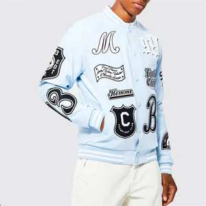 เสื้อแจ็คเก็ตเบสบอลแบบวาร์ซิตี้ คอตั้ง ปักลายเชนิลล์ คุณภาพสูงจากโรงงานผู้ผลิต (OEM) ทรงโอเวอร์ไซส์ ใส่ได้ทั้งชายและหญิง เป็นมิตรต่อสิ่งแวดล้อม กันน้ำ พร้อมลายตัวอักษร - Product Image 4