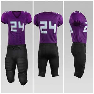 Camiseta de Fútbol Americano Sublimada Personalizada, Morada, Número 24, Transpirable, de Poliéster, Uniforme para Adultos - Product Image 4