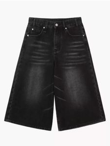 Shorts de mezclilla de cintura alta para hombre, casuales, con botones y dobladillo sin rematar, de algodón - Product Image 2