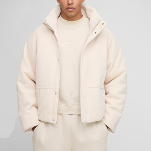 Blouson matelassé en cuir pour homme – Vêtement d'extérieur streetwear haut de gamme – Blouson matelassé effet cuir pour homme – Manteau d'hiver isolé - Product Image 5