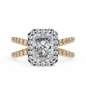 Dazzling 2.00ct Radiant Lab Diamond Engagement <b>Ring</b> Pave Halo 18K Gold Vermeil Sustainable Luxury Full Pave Bridal <b>Ring</b> - Product Image 1