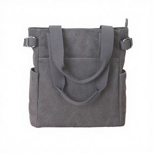 Sac fourre-tout pliable en toile personnalisé avec impression graphique et logo en relief, fermeture éclair, réutilisable, pour le shopping décontracté – Vente en gros - Product Image 3