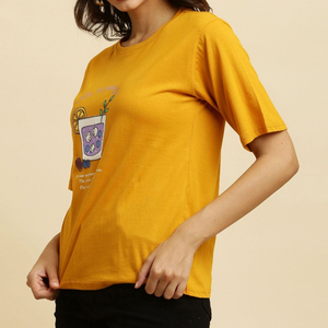 High Quality 100% Cotton Jersey Crew Neck Women's T-<b>shirt</b> Custom Printed Logo Tee Solid Plain Dyed Summer Casual Regular Fit - Product Image 4