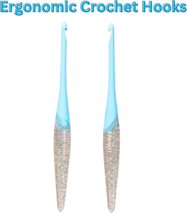 Ganchos de Crochet Ergonómicos y Ecológicos de Resina, Técnica de Fundición, Puntas de Deslizamiento Suave, Agarre Duradero para Manualidades sin Fatiga - Product Image 1
