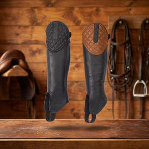Chaps en cuir véritable pour homme, style western, marron, avec franges et boucle de fermeture, pour le cow-boy, l'équitation, la moto - Product Image 2