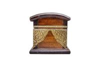 Boîte à bijoux royale antique en bois de 6 pouces, décorative, pour rangement de souvenirs, avec travail floral en laiton Jali, vintage, pour trésors