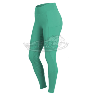 Leggings d'équitation en silicone pour femmes avec poches pour téléphone, vêtements d'équitation - Product Image 1
