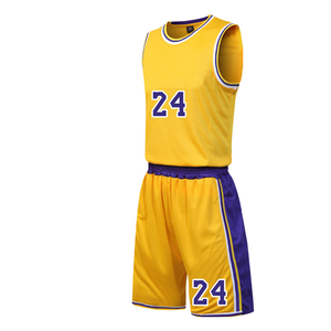 Conjunto de Uniforme de Baloncesto Amarillo Victory Número 24 con Ribete Morado, Transpirable, de Secado Rápido, 100% Poliéster, Ropa Deportiva para Todas las Temporadas - Product Image 2