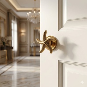 Luxury Solid Brass Starfish Drawer <b>Knob</b> Decorative <b>Cabinet</b> Handle Coastal Furniture Hardware for Wardrobes Drawers and Dressers - Product Image 2