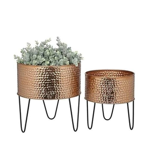 Maceta Grande Decorativa de Metal, Maceta de Hierro para Plantas de Interior y Exterior, para Sala de Estar, Balcón, Jardín - Product Image 6