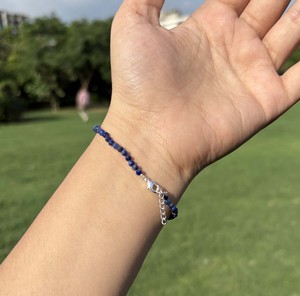 Premium Lapis Lazuli Micro Faceted <b>Beaded</b> <b>Bracelet</b> 925 Sterling Silver Adjustable Blue Gemstone <b>Bracelet</b> Factory Wholesale - Product Image 3
