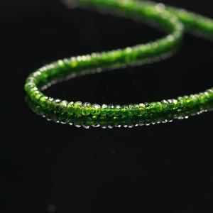 925 <b>Sterling</b> <b>Silver</b> Green Tsavorite Rondelle Necklace 3mm 16 inches to 20 inches Stone <b>Beads</b> - Product Image 3