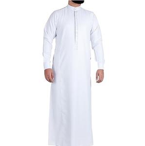 Vêtements ethniques élégants de haute qualité, vêtements musulmans, thawb coupe classique, blanc, thobes pour hommes, vêtements islamiques, taille personnalisée, faible MOQ - Product Image 6
