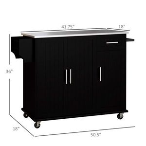 Isola da Cucina Moderna/Armadio Contenitore Portatile e Regolabile con Materiali in Legno e Metallo, Design Impermeabile - Product Image 3