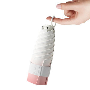 50% Fold Gradient <b>Pull</b> Ring Mini Umbrella Black Glue Sunscreen Rain Dual-Purpose Advertising Ultra <b>Light</b> Portable Female Factory - Product Image 1